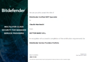 dottor_marc_certificato_claudio_marchesini_bitdefender_certified_msp_specialist